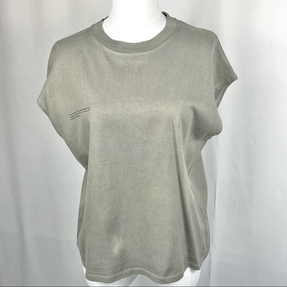 Pangaia Seaweed Fiber Cropped Shoulder Tee Grey - Picture 2 of 8